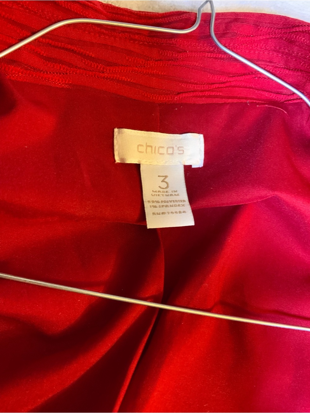 Chico's Red Textured Single-Button Blazer - Picture 9 of 11